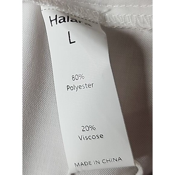 Halara White Button Up Long Sleeve Blouse Size Large - Picture 5 of 6